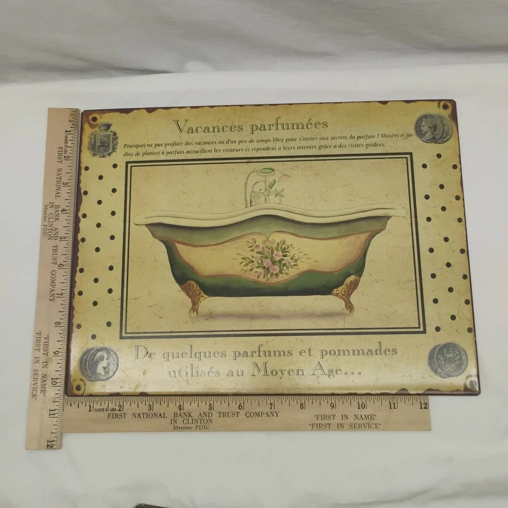 Hobby Lobby French Claw Foot Bathtub Bathroom Hanging Wall Sign Decor